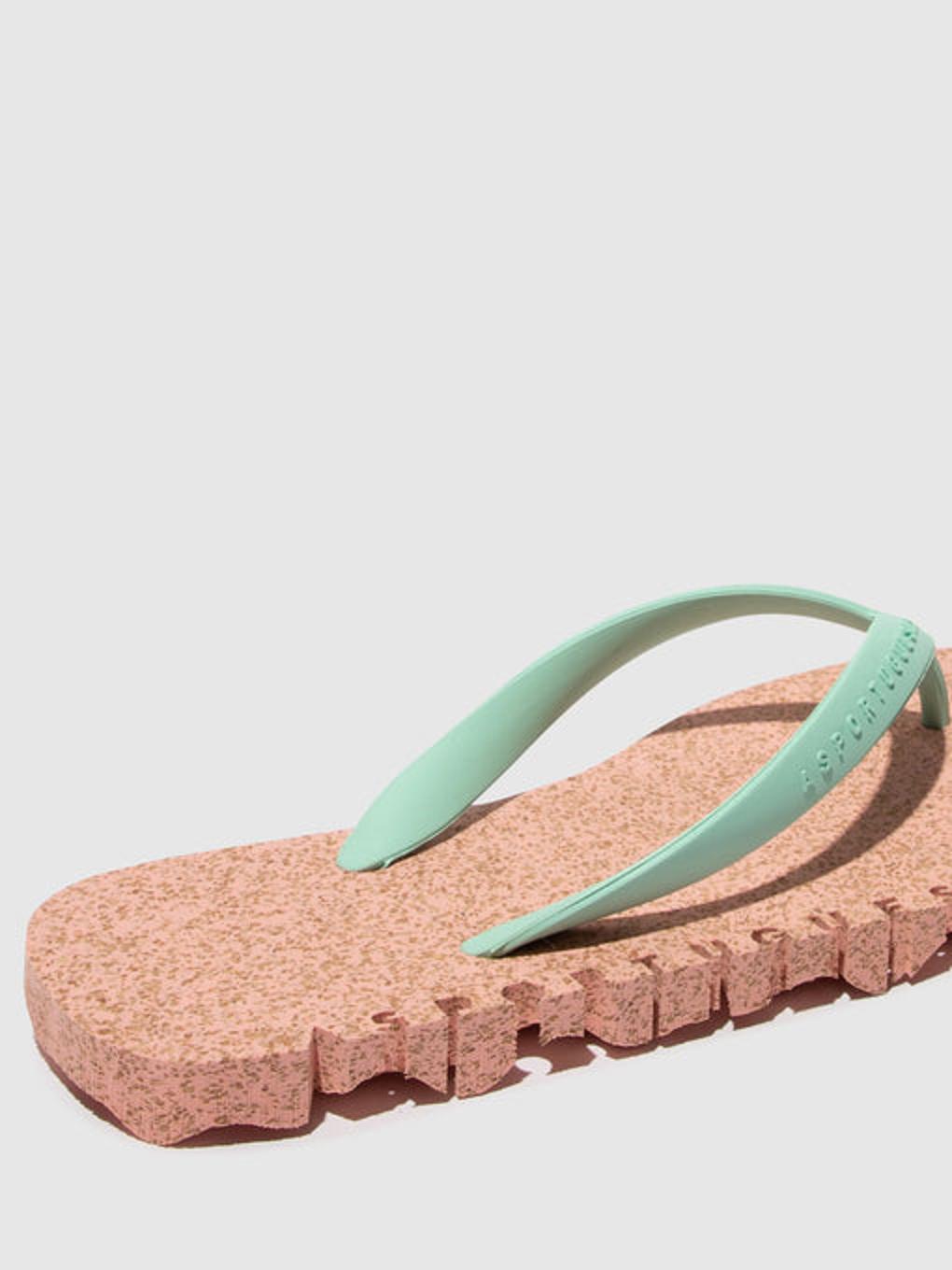 Asportuguesas Bumpy Varvastossut Pink & Mint Strap - Naisten Beach Varvastossut ASPP018351FI Pinkki